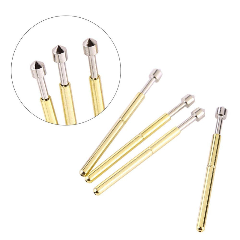 पी 75-ई 2 स्प्रिंग टेस्ट प्रोब 1.3 मिमी कॉनिकल हेड और 1.02 मिमी ट्यूब व्यास के साथ 3 ए पीसीबी परीक्षण के लिए