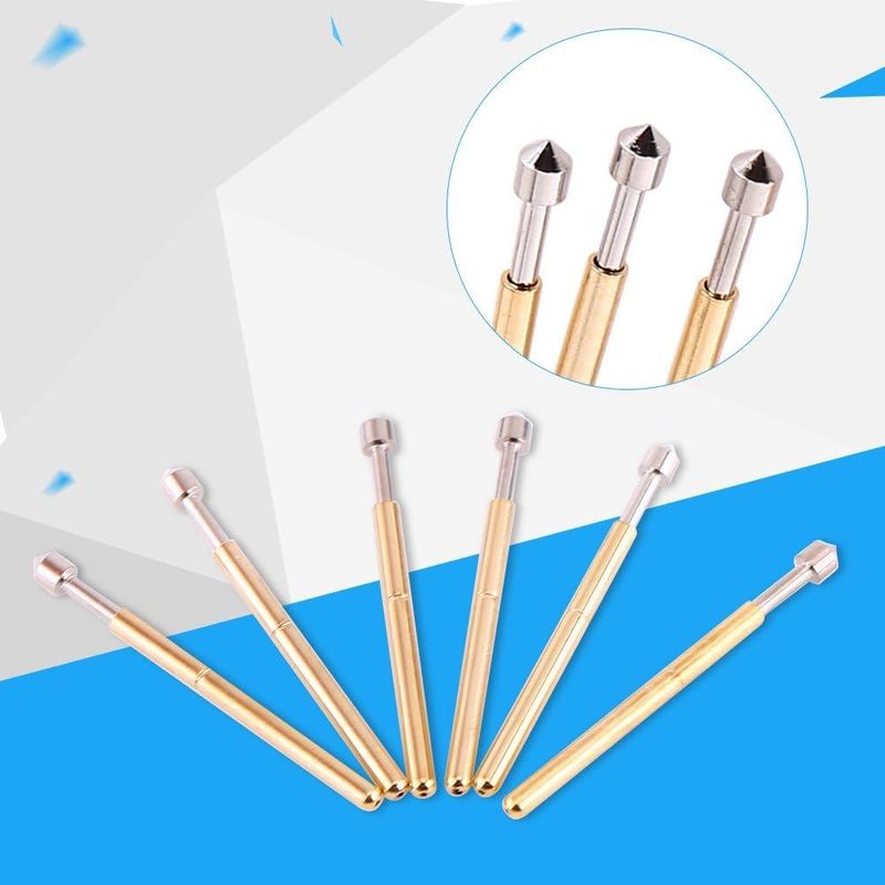 स्प्रिंग संपर्क जांच पीसीबी परीक्षण के लिए 3 ए वर्तमान रेटिंग 50mΩ प्रतिरोध और 2.5 मिमी स्ट्रोक के साथ पोगो पिन