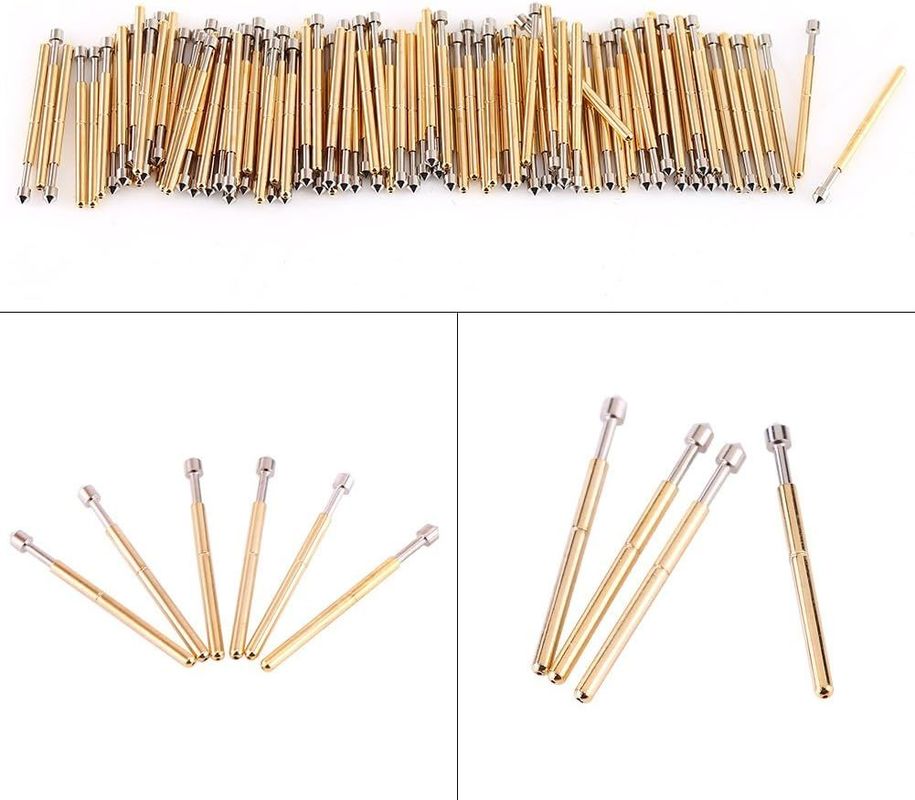 स्प्रिंग संपर्क जांच पीसीबी परीक्षण के लिए 3 ए वर्तमान रेटिंग 50mΩ प्रतिरोध और 2.5 मिमी स्ट्रोक के साथ पोगो पिन