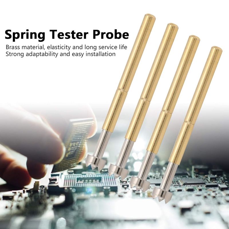 Spring Test Probe P156 H, 100Pcs Spring Loaded Test Pin, 2.36mm Brass Spring Probe with 9 Claws, Industrial Supplies for Testing and Replacement, Durable and Accurate Computer Mac