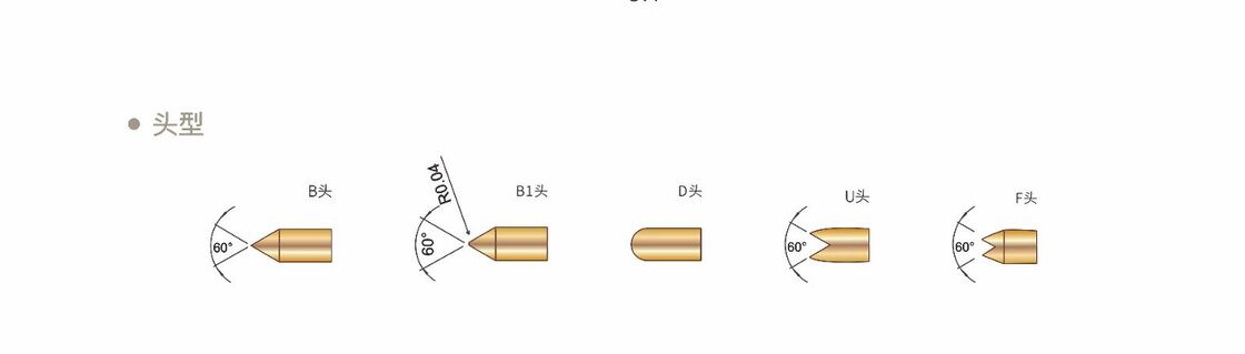 उच्च स्थायित्व वसंत परीक्षण जांच सोने के साथ चढ़ाना∙ इलेक्ट्रॉनिक परीक्षण के लिए कस्टम आकार पोगो पिन