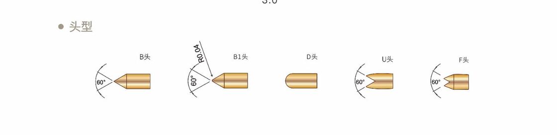 2 ए रेटिंग वर्तमान और सटीक परीक्षण के लिए कस्टम आकार के साथ सोने की चढ़ाई स्प्रिंग परीक्षण जांच
