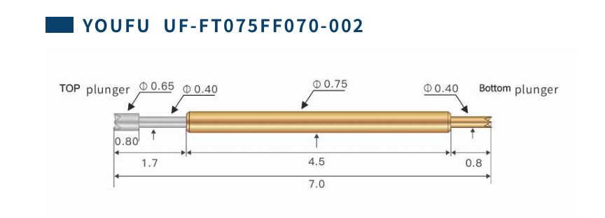 आईसीटी और एफसीटी के लिए उच्च परिशुद्धता डबल एंड पोगो पिन स्प्रिंग लोडेड टेस्ट प्रोब